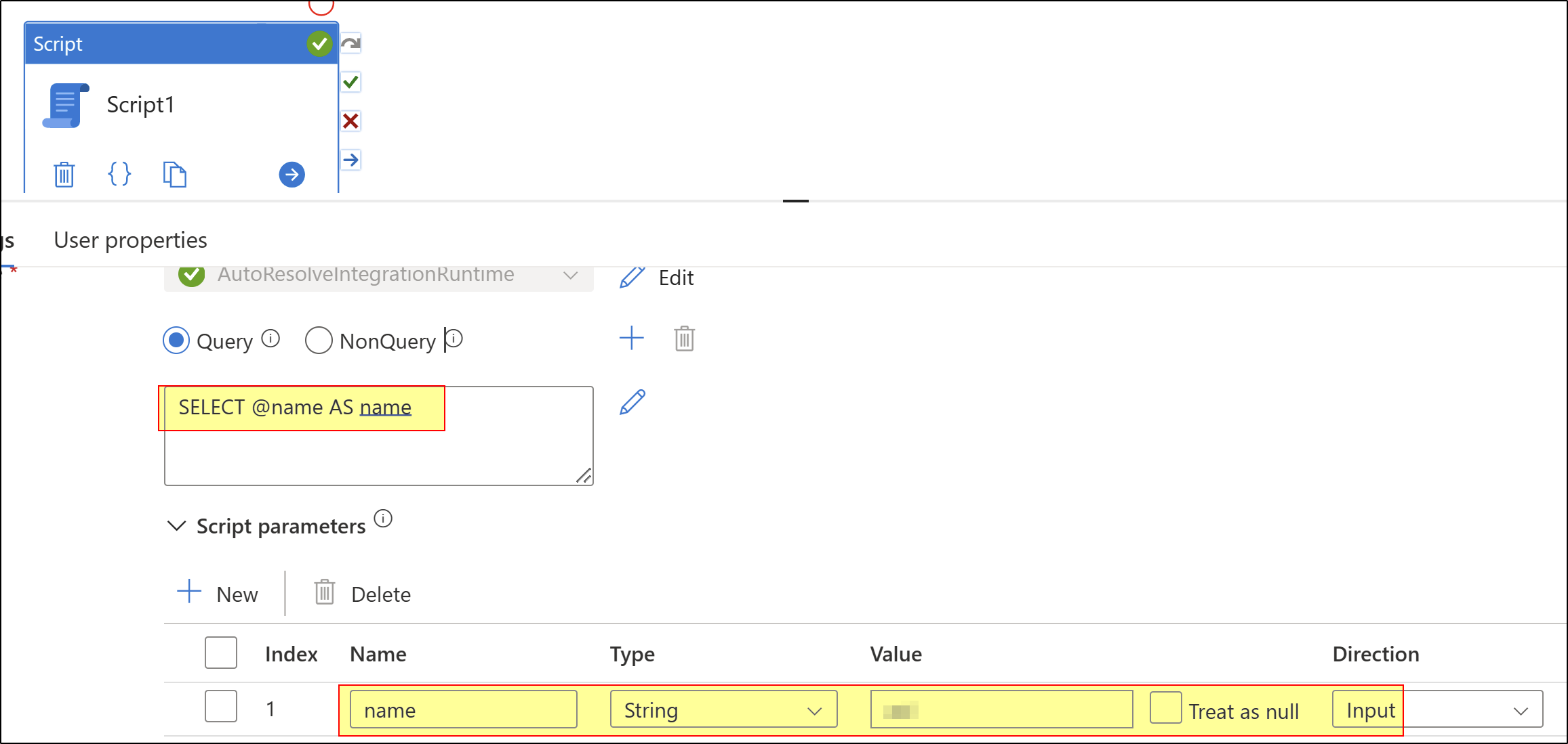 dynamic expression in pre SQL script on Azure SQL sink results in error  running pipeline - Microsoft Q&A