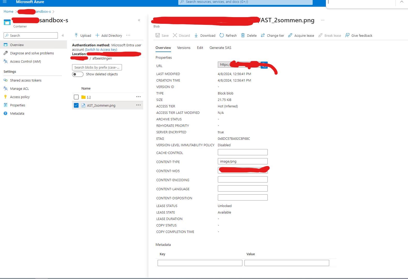 Schermafbeelding sandbox