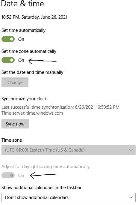 Daylight saving time won't turn on - Microsoft Q&A