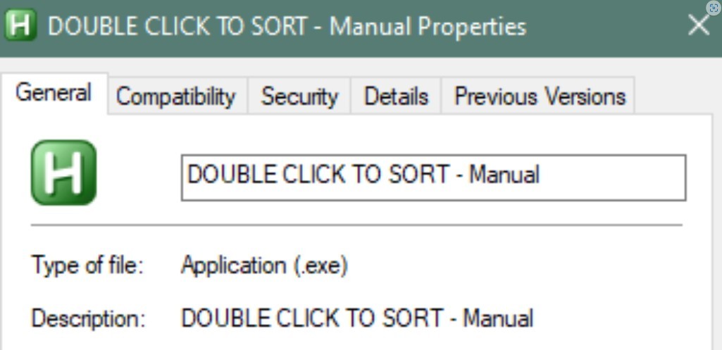 File Sorting Application - Green Button with White 